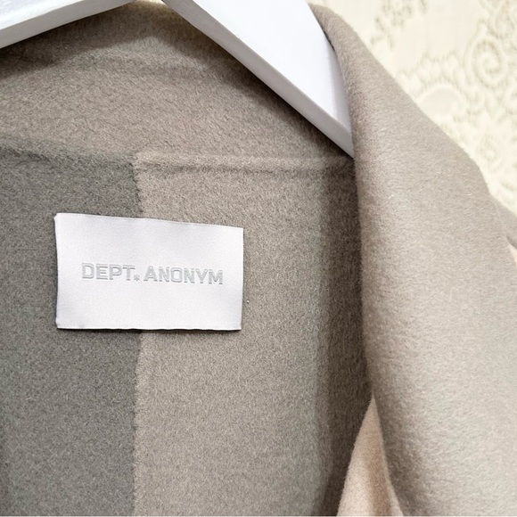 Dept. Anonym Wool Tri Color Paneled Long Coat - Picture 7 of 14